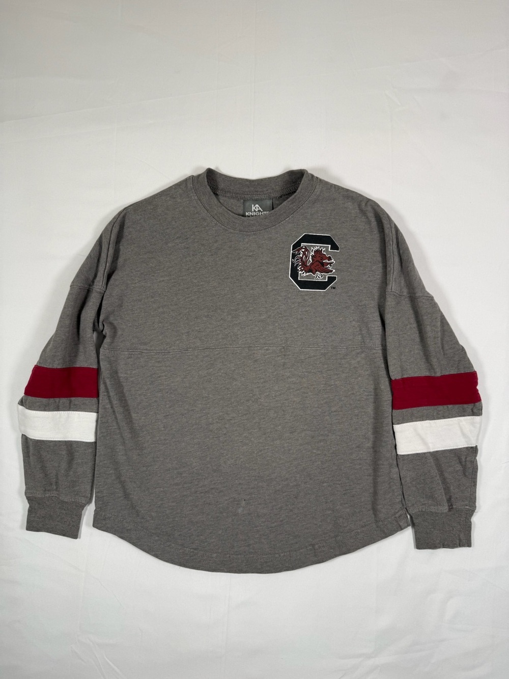 KA KNIGHTS APPAREL South Carolina Gamecocks Gray Long‎ Sleeve Shirt Youth M 7-8